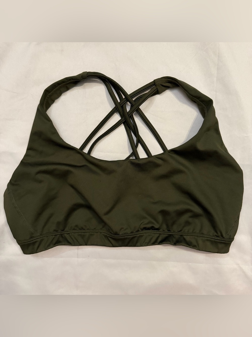 Olive Green Strappy Active Sports Bra by Victoria Sport
